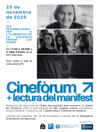 Cinefòrum i lectura del manifest del 25N a la UPC Manresa