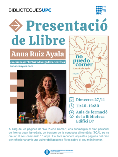 'No puedo comer' per Anna Ruiz Ayala, exalumne de l'EETAC i divulgadora científica.