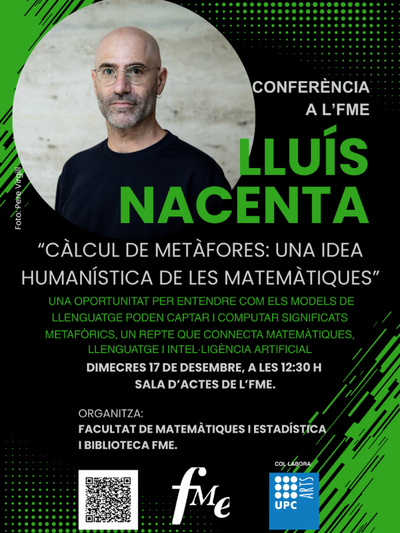 Conferència "Cálcul de metàfores: una idea humanística de les matemàtiques" de Lluís Nacenta, matemàtic alumni FME