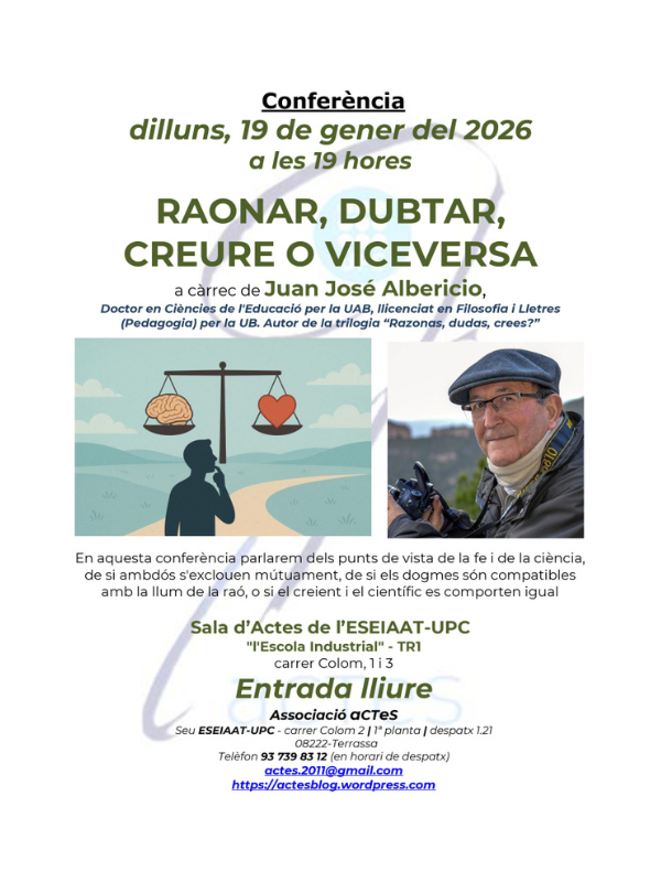 Conferència. Raonar, dubtar, creure o viceversa a càrrec de Juan José Albericio